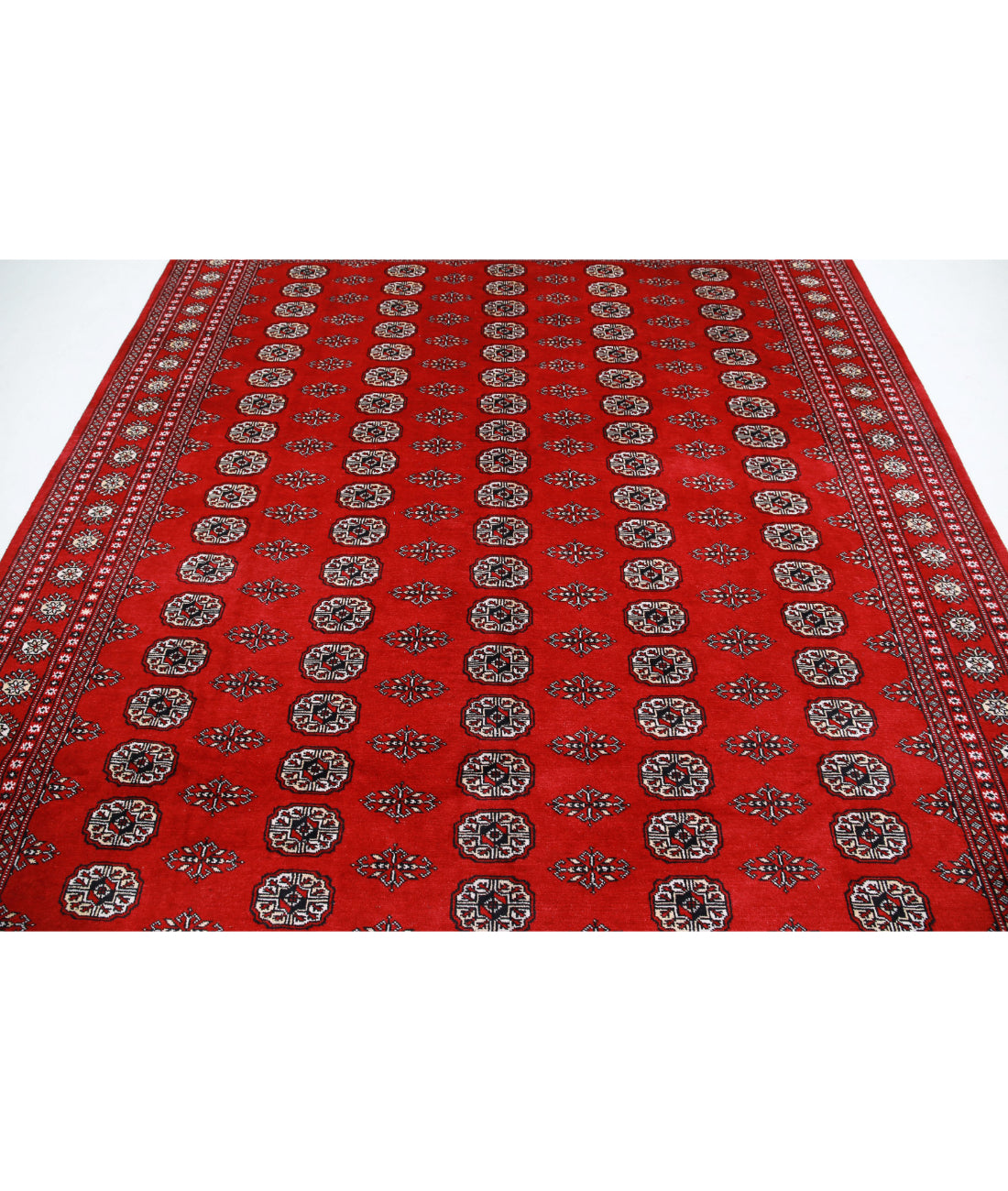 Hand Knotted Tribal Bokhara Wool Rug - 7'10'' x 9'11'' 7'10'' x 9'11'' (235 X 298) / Red / Beige