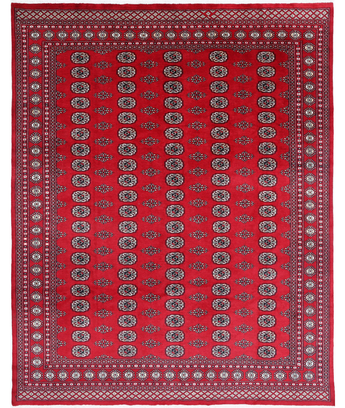 Hand Knotted Tribal Bokhara Wool Rug - 7&#39;10&#39;&#39; x 9&#39;11&#39;&#39; 7&#39;10&#39;&#39; x 9&#39;11&#39;&#39; (235 X 298) / Red / Beige
