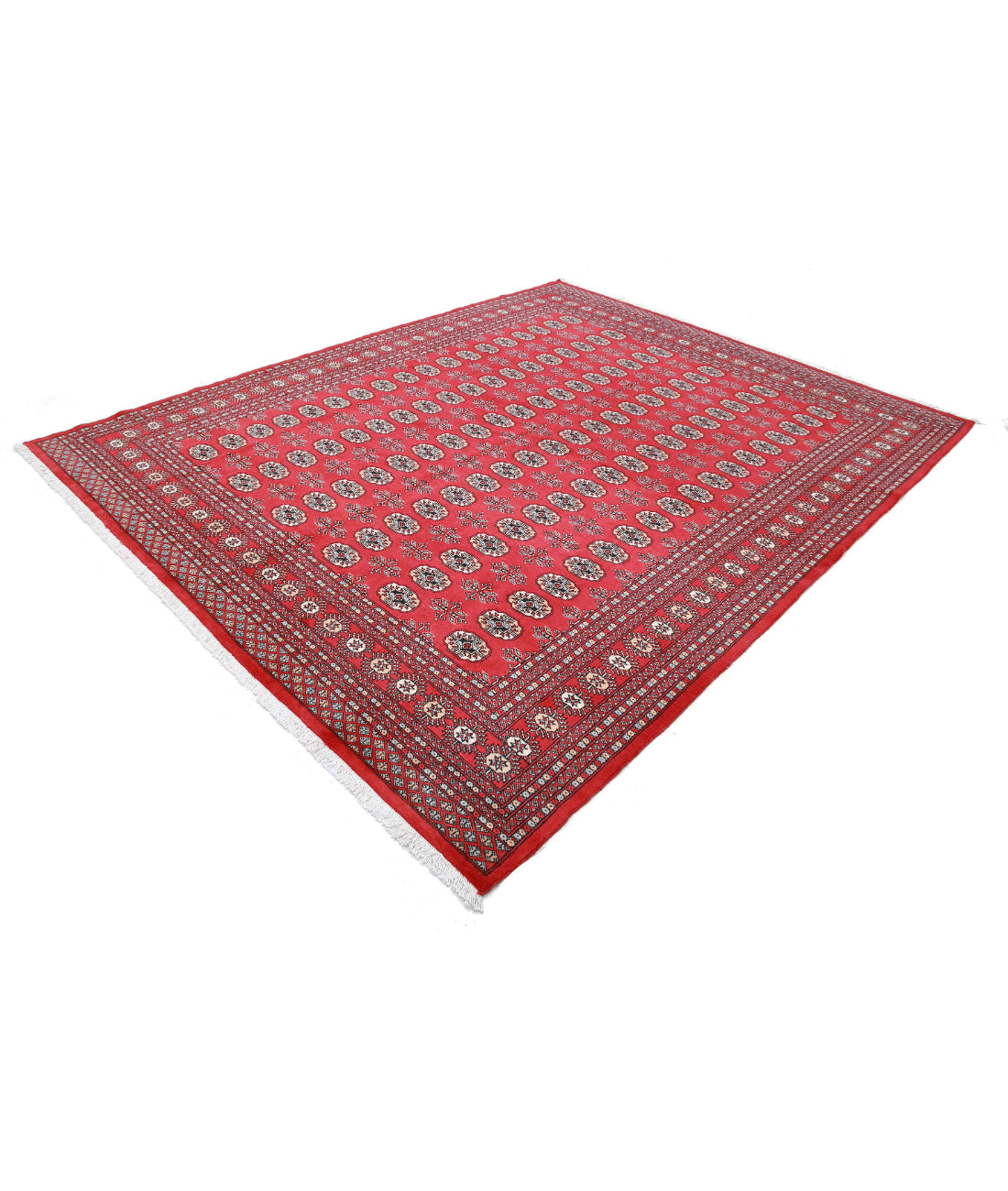 Hand Knotted Tribal Bokhara Wool Rug - 8'0'' x 9'11'' 8'0'' x 9'11'' (240 X 298) / Red / Beige