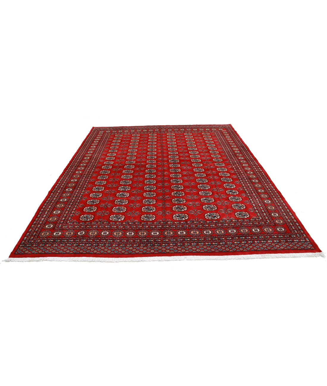 Hand Knotted Tribal Bokhara Wool Rug - 8'0'' x 9'11'' 8'0'' x 9'11'' (240 X 298) / Red / Beige