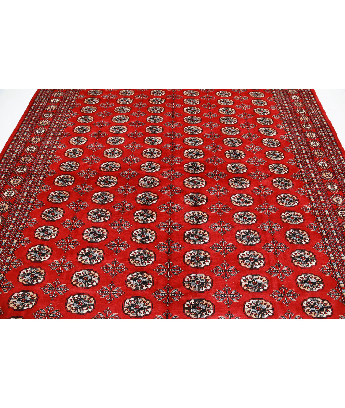 Hand Knotted Tribal Bokhara Wool Rug - 8'0'' x 9'11'' 8'0'' x 9'11'' (240 X 298) / Red / Beige