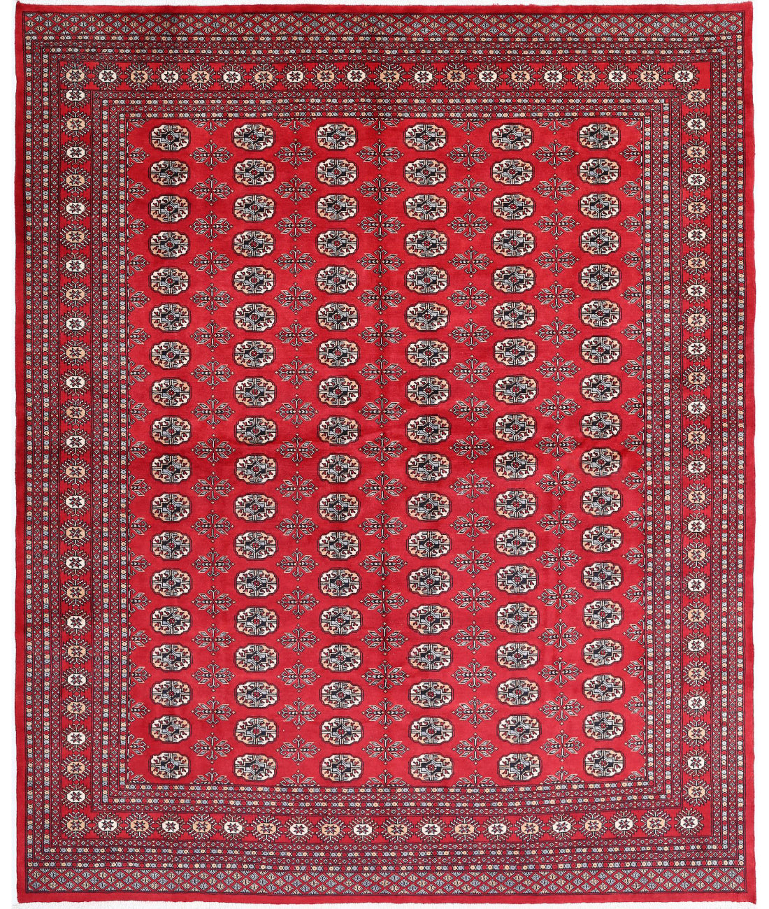 Hand Knotted Tribal Bokhara Wool Rug - 8'0'' x 9'11''
