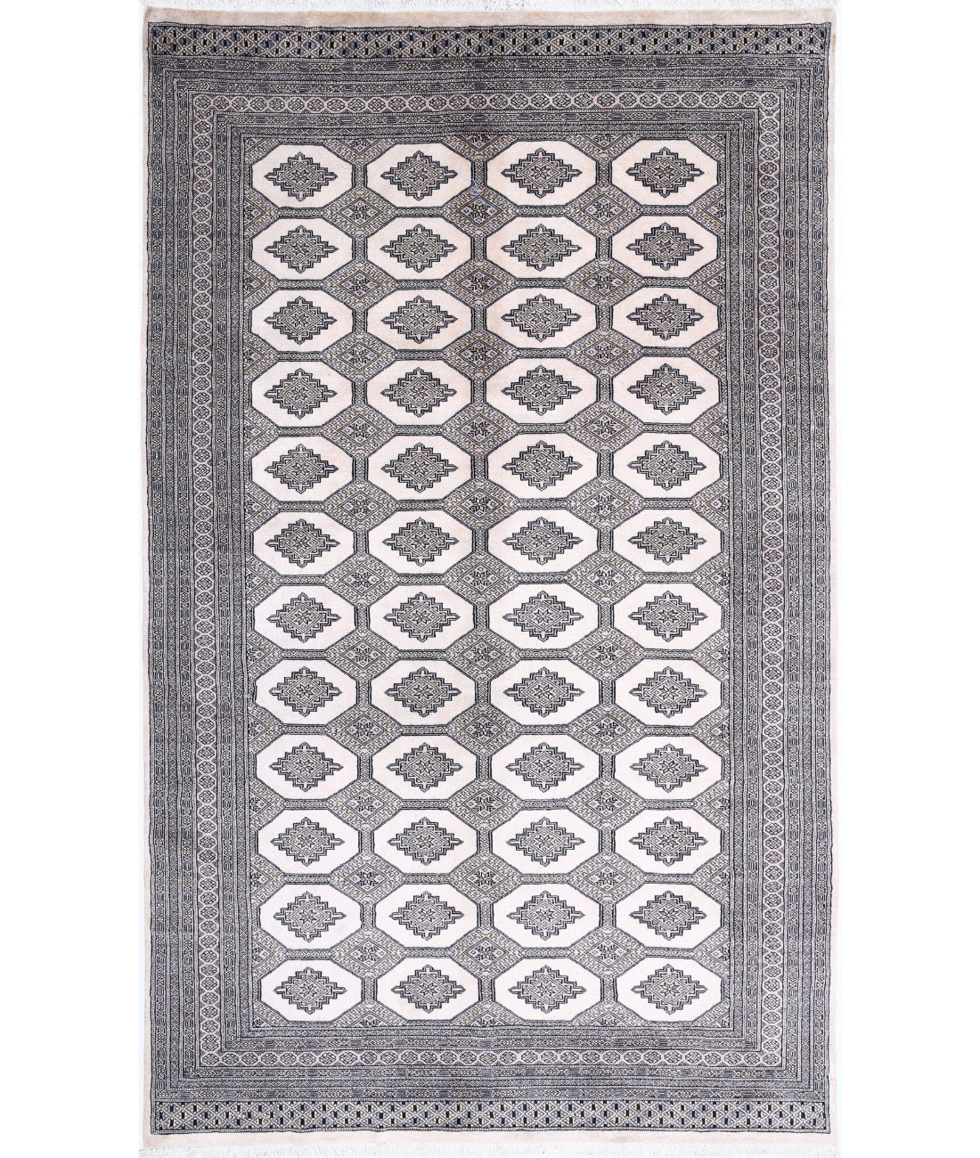 Hand Knotted Tribal Bokhara Wool Rug - 6'5'' x 10'7''