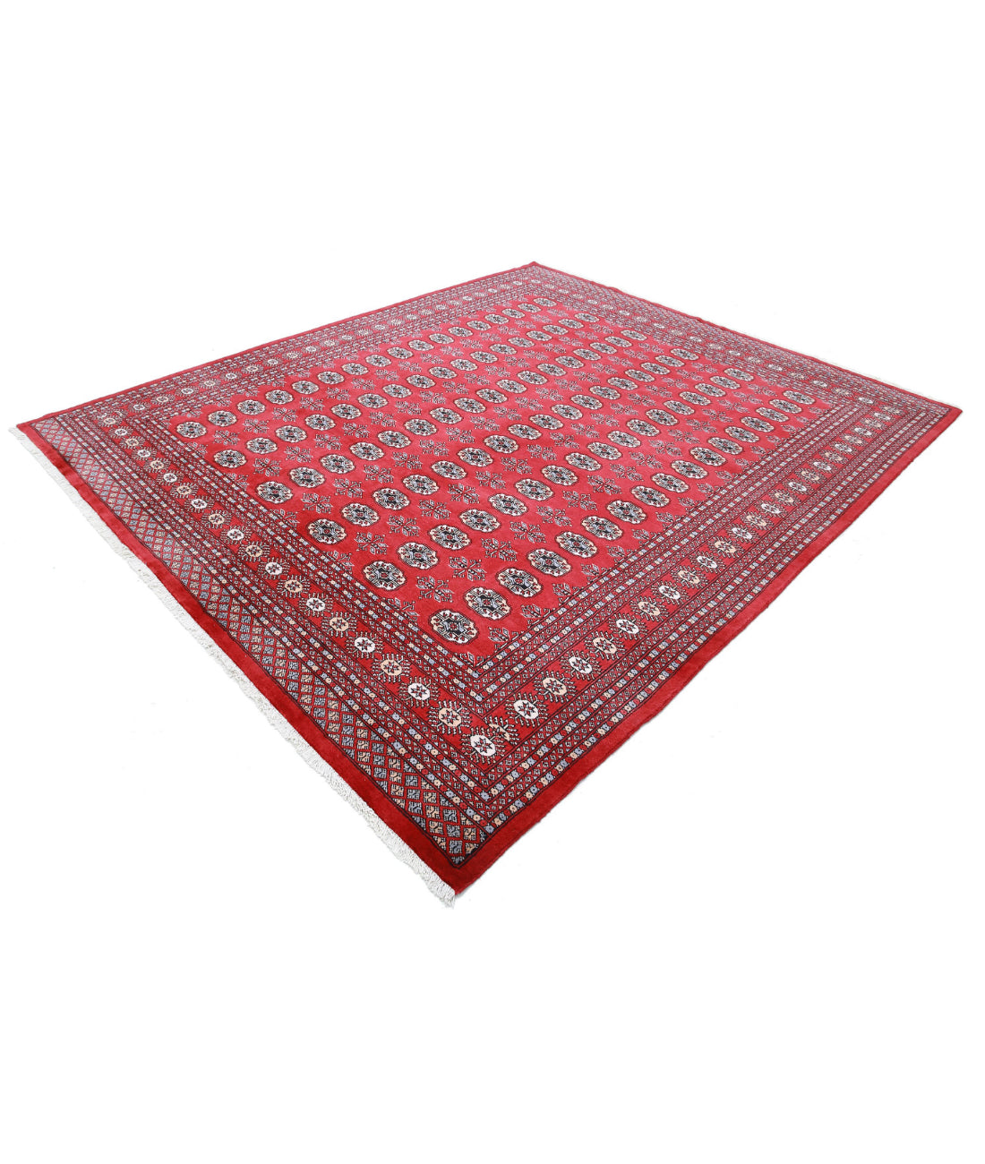 Hand Knotted Tribal Bokhara Wool Rug - 8'1'' x 9'9'' 8'1'' x 9'9'' (243 X 293) / Red / Beige