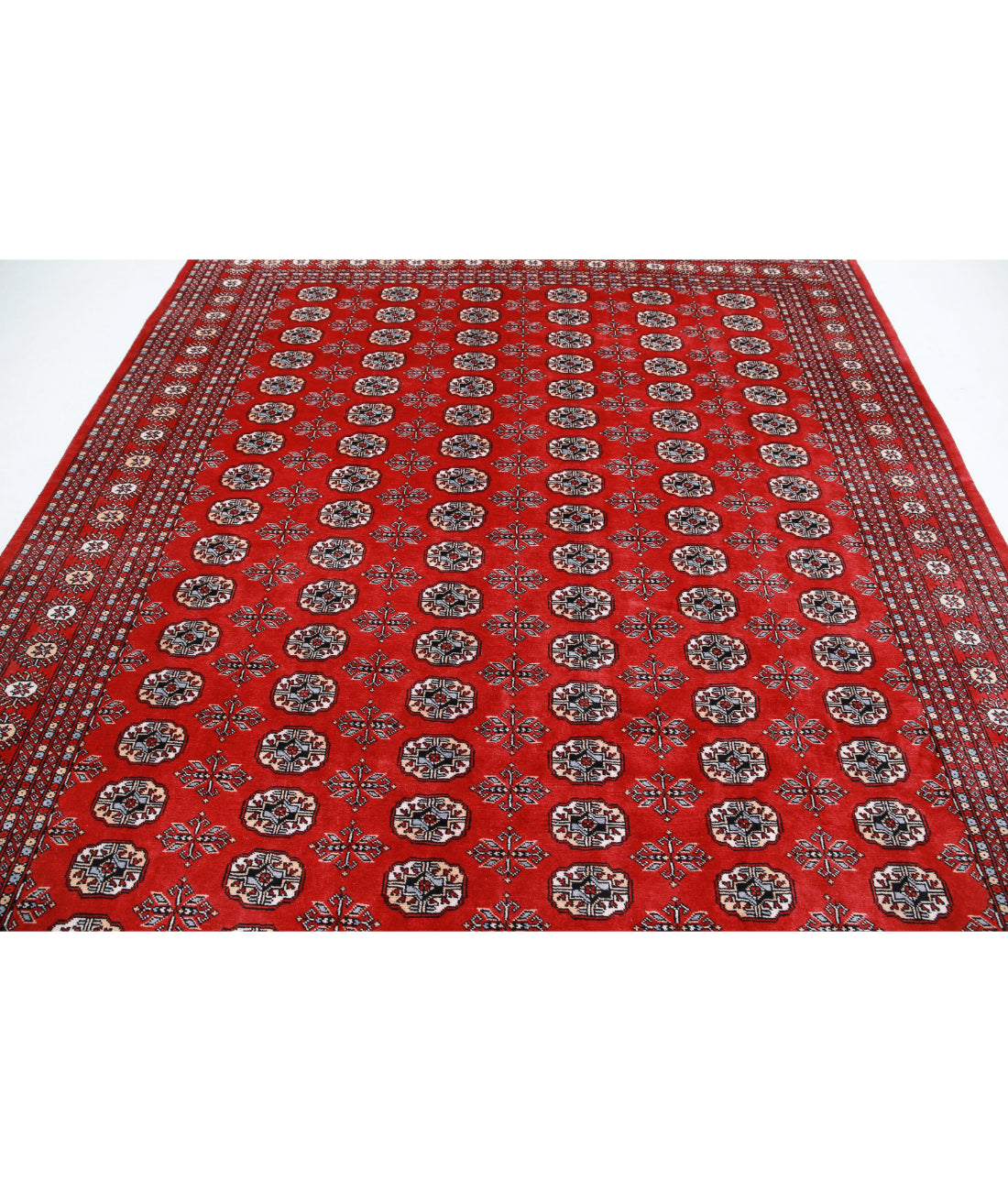 Hand Knotted Tribal Bokhara Wool Rug - 8'1'' x 9'9'' 8'1'' x 9'9'' (243 X 293) / Red / Beige