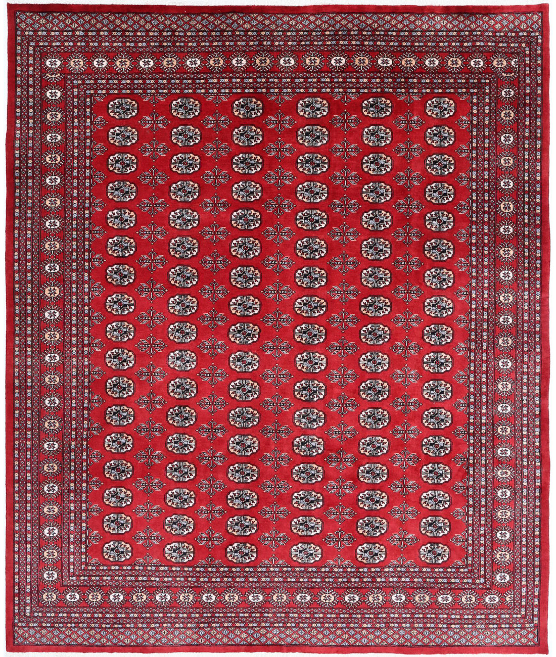 Hand Knotted Tribal Bokhara Wool Rug - 8'1'' x 9'9''