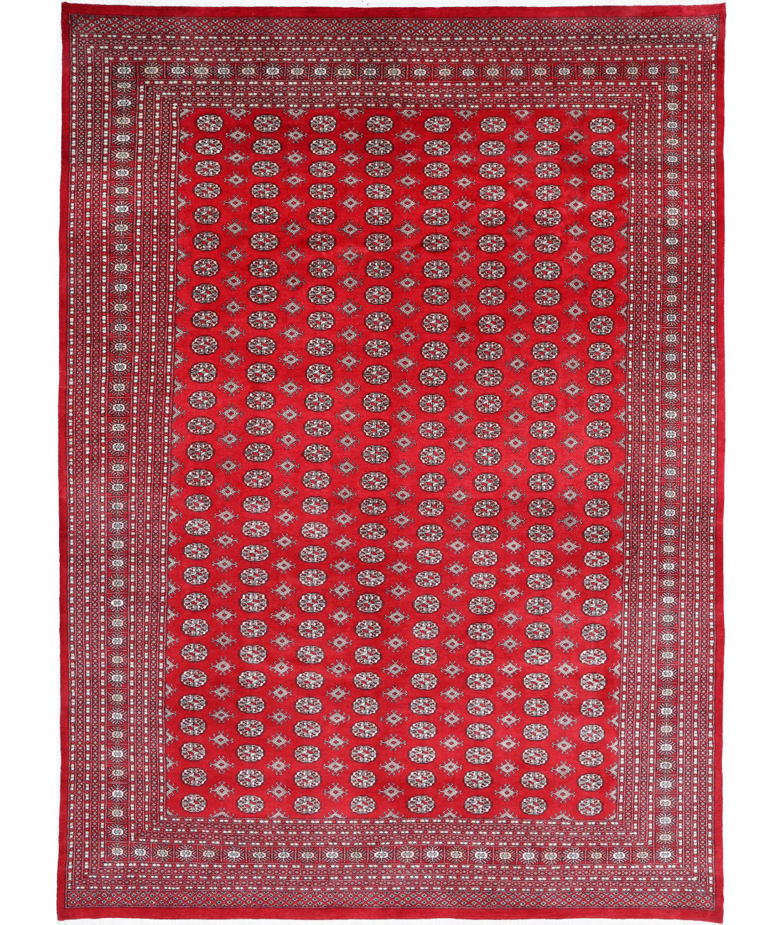Hand Knotted Tribal Bokhara Wool Rug - 10'1'' x 14'0''