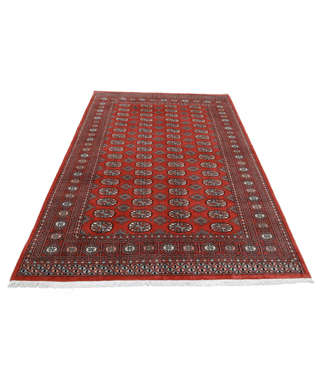 Hand Knotted Tribal Bokhara Wool Rug - 5'1'' x 8'2'' 5'1'' x 8'2'' (153 X 245) / Red / Black