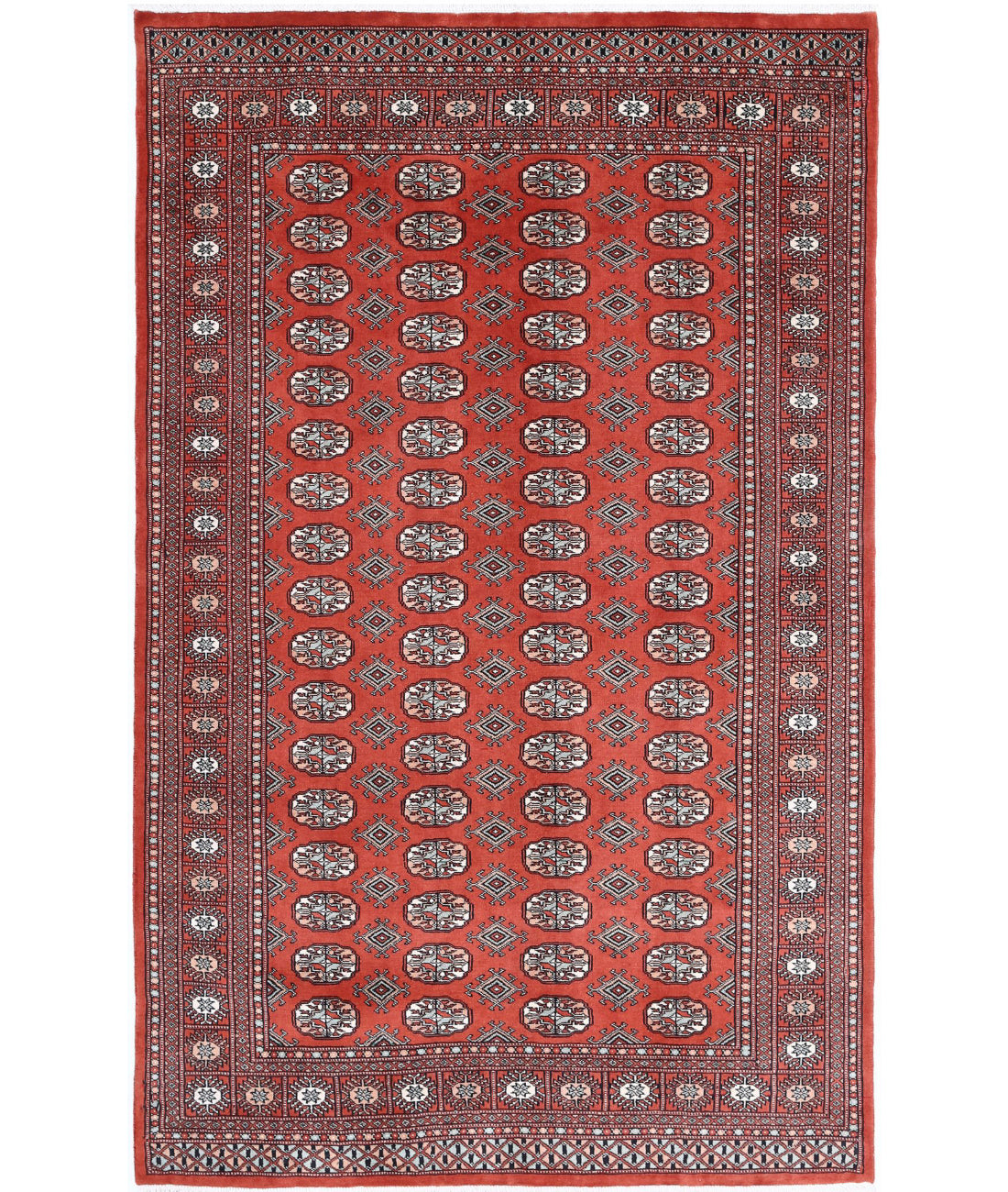 Hand Knotted Tribal Bokhara Wool Rug - 5'1'' x 8'2''