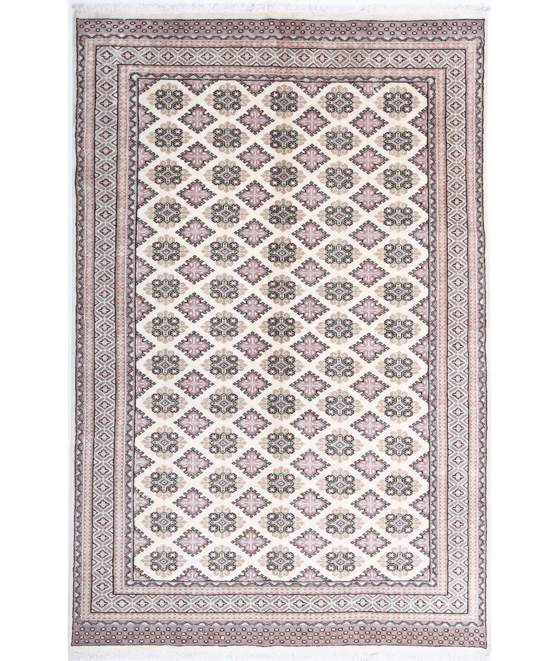 Hand Knotted Tribal Bokhara Wool Rug - 6'0'' x 9'5''
