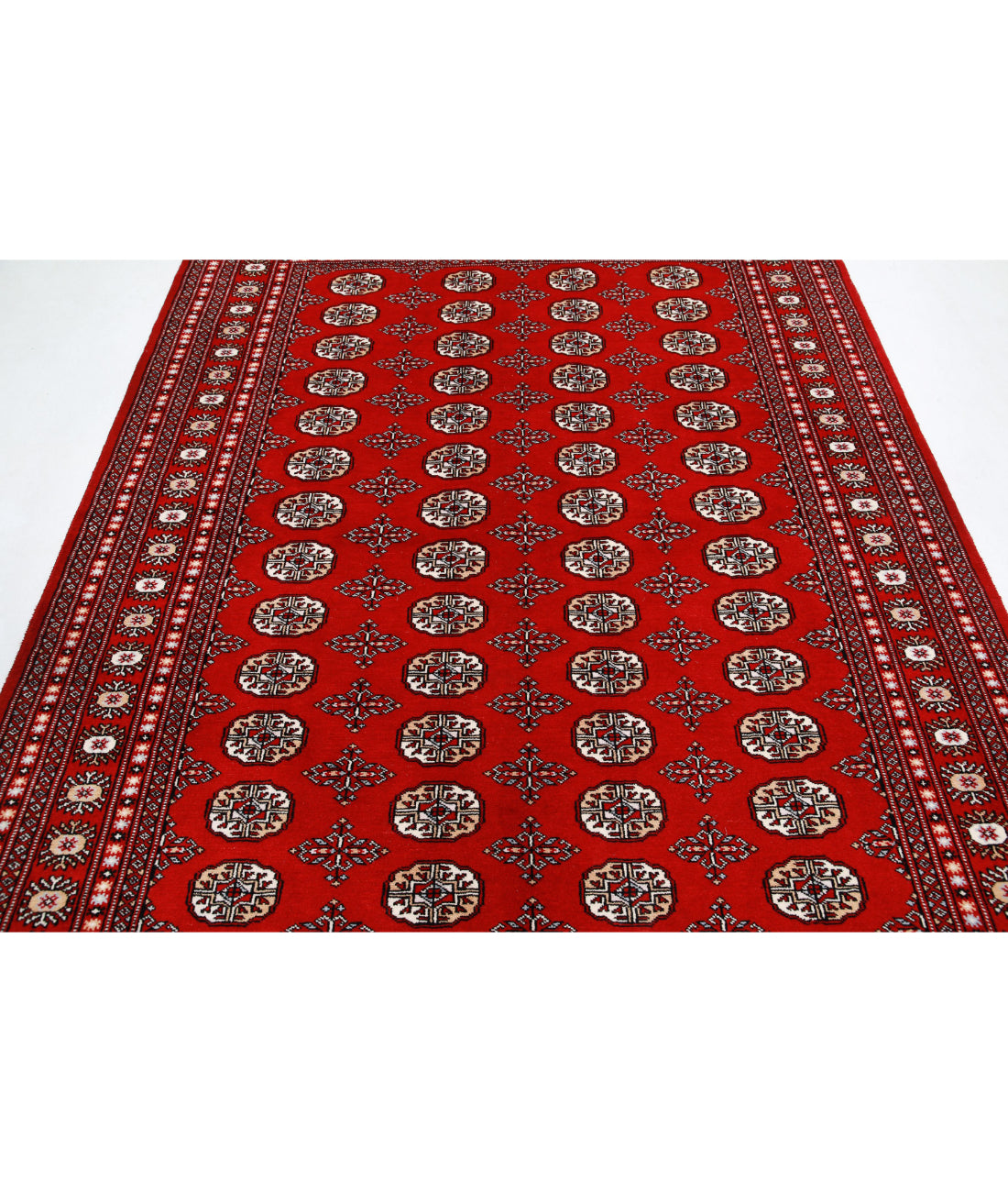 Hand Knotted Tribal Bokhara Wool Rug - 6'0'' x 8'10'' 6'0'' x 8'10'' (180 X 265) / Red / Black