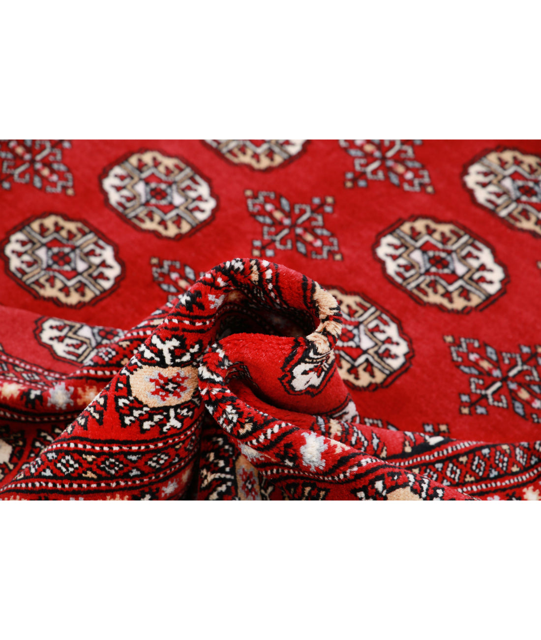 Hand Knotted Tribal Bokhara Wool Rug - 6'0'' x 8'10'' 6'0'' x 8'10'' (180 X 265) / Red / Black