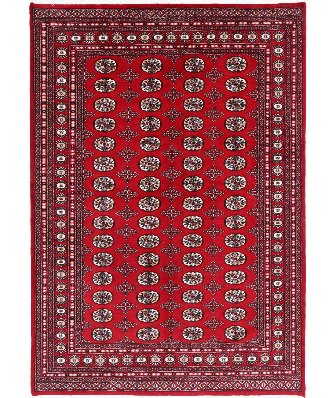 Hand Knotted Tribal Bokhara Wool Rug - 6'0'' x 8'10''