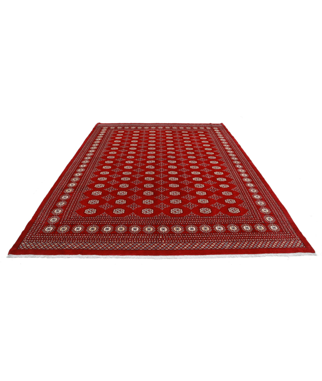 Hand Knotted Tribal Bokhara Wool Rug - 8'2'' x 10'7'' 8'2'' x 10'7'' (245 X 318) / Red / Ivory