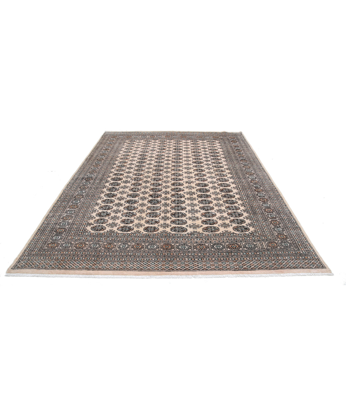 Hand Knotted Tribal Bokhara Wool Rug - 7'10'' x 10'2'' 7'10'' x 10'2'' (235 X 305) / Ivory / Taupe