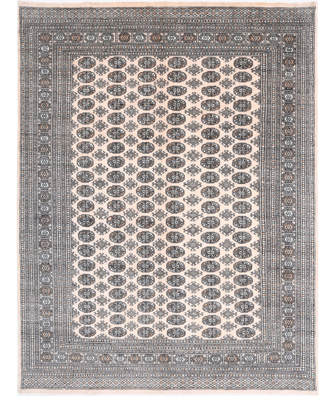 Hand Knotted Tribal Bokhara Wool Rug - 7'10'' x 10'2''