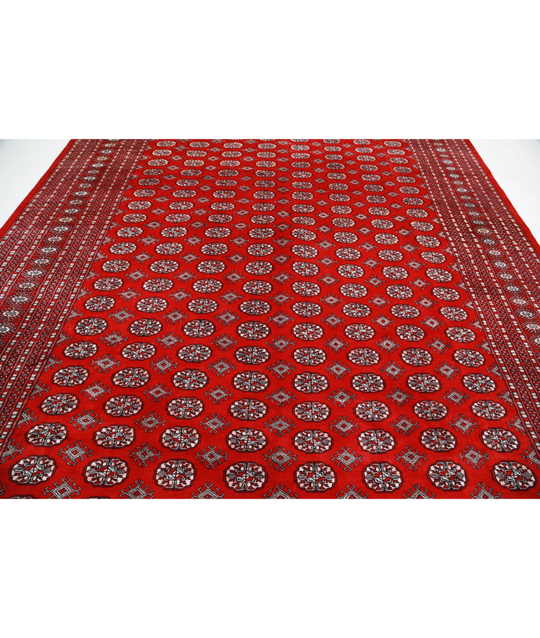 Hand Knotted Tribal Bokhara Wool Rug - 10'2'' x 14'5'' 10'2'' x 14'5'' (305 X 433) / Red / Taupe