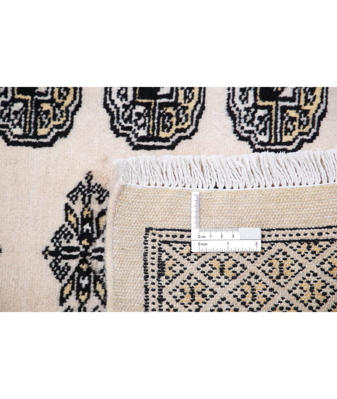 Hand Knotted Tribal Bokhara Wool Rug - 8'0'' x 10'0'' 8'0'' x 10'0'' (240 X 300) / Ivory / Black