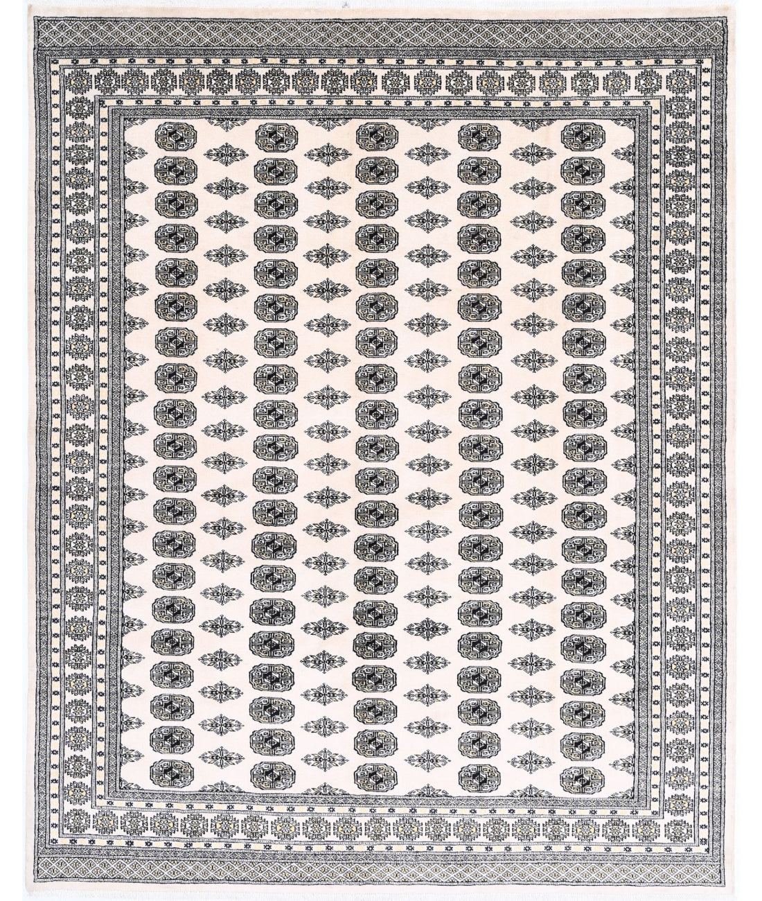 Hand Knotted Tribal Bokhara Wool Rug - 8'0'' x 10'0''