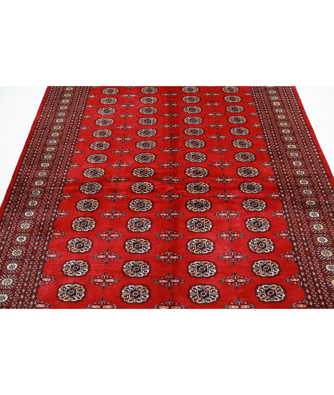 Hand Knotted Tribal Bokhara Wool Rug - 6'1'' x 8'7'' 6'1'' x 8'7'' (183 X 258) / Red / Black