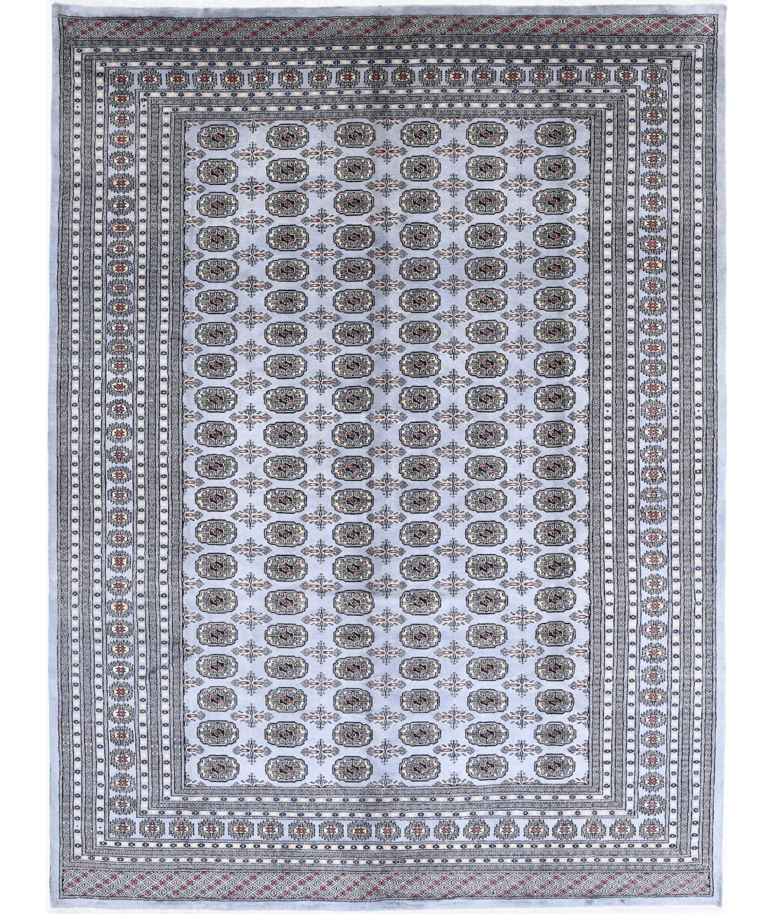 Hand Knotted Tribal Bokhara Wool Rug - 9&#39;0&#39;&#39; x 12&#39;2&#39;&#39;
