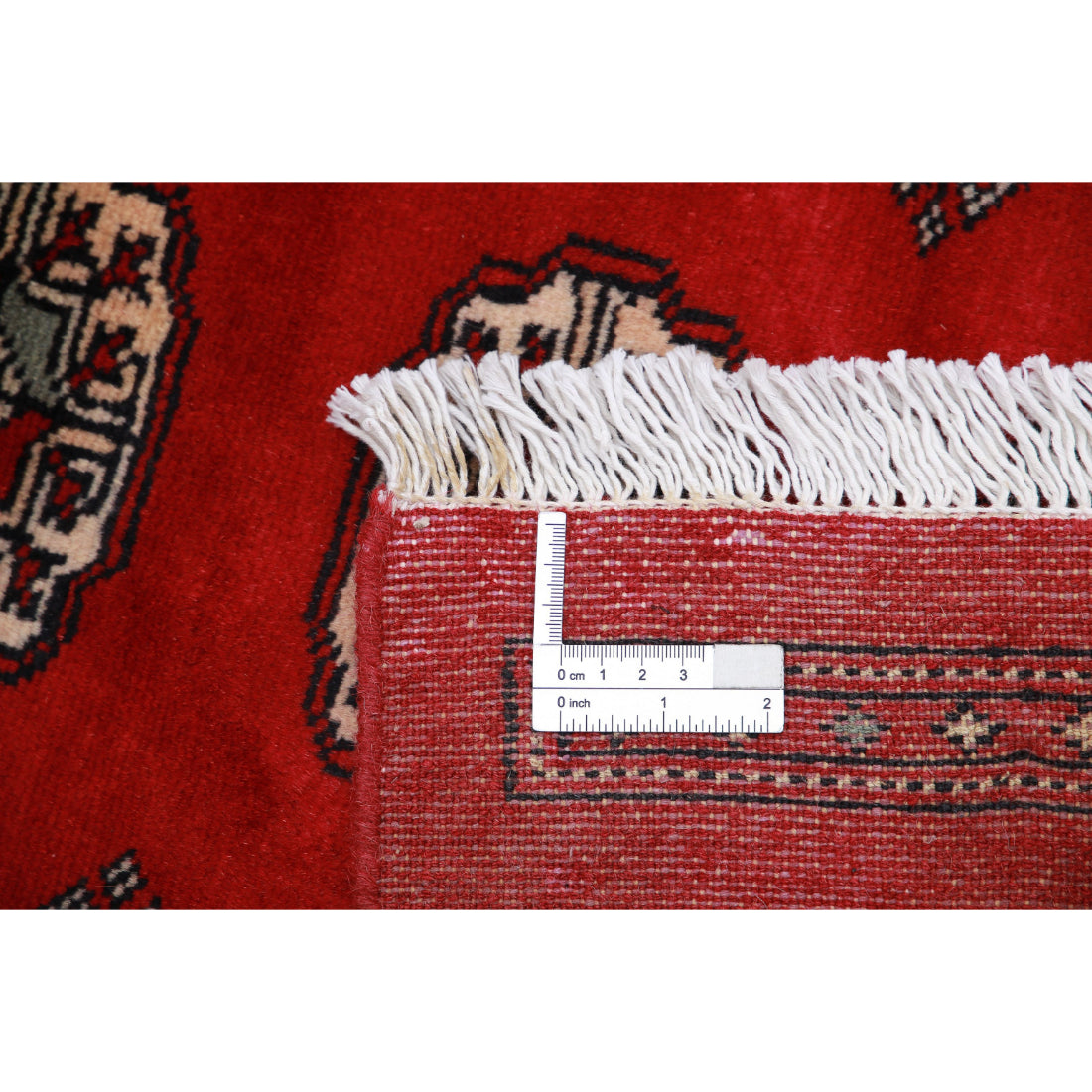 Alfombra tribal de lana Bokhara anudada a mano - 5'7'' x 8'7''
