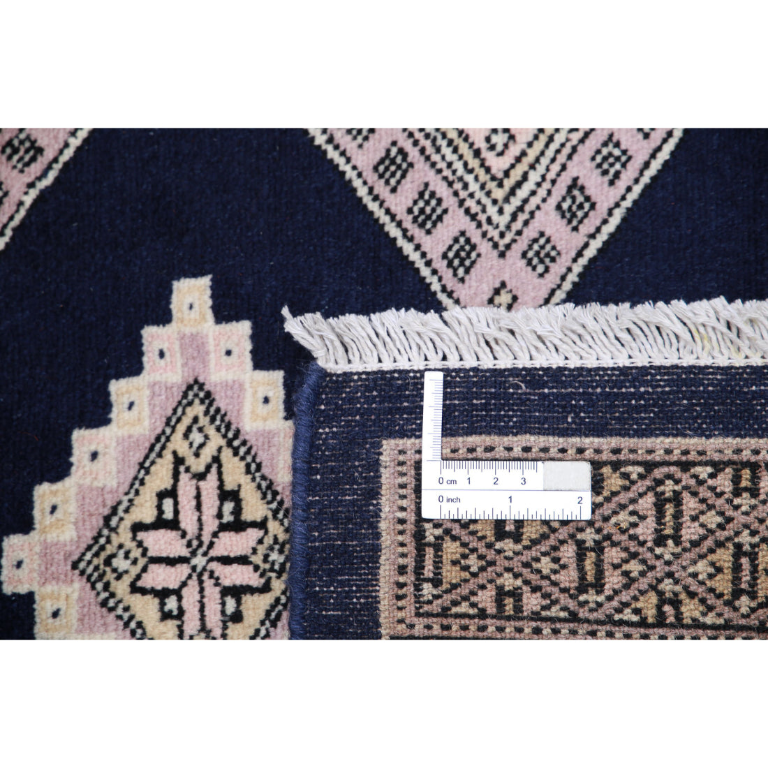 Alfombra tribal de lana Bokhara anudada a mano - 8'0'' x 9'9''