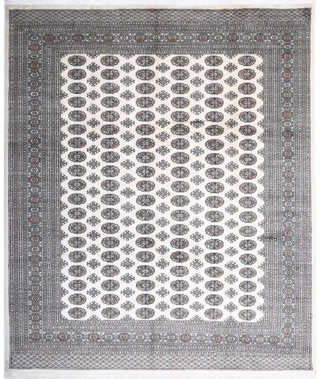 Hand Knotted Tribal Bokhara Wool Rug - 8'4'' x 9'9''
