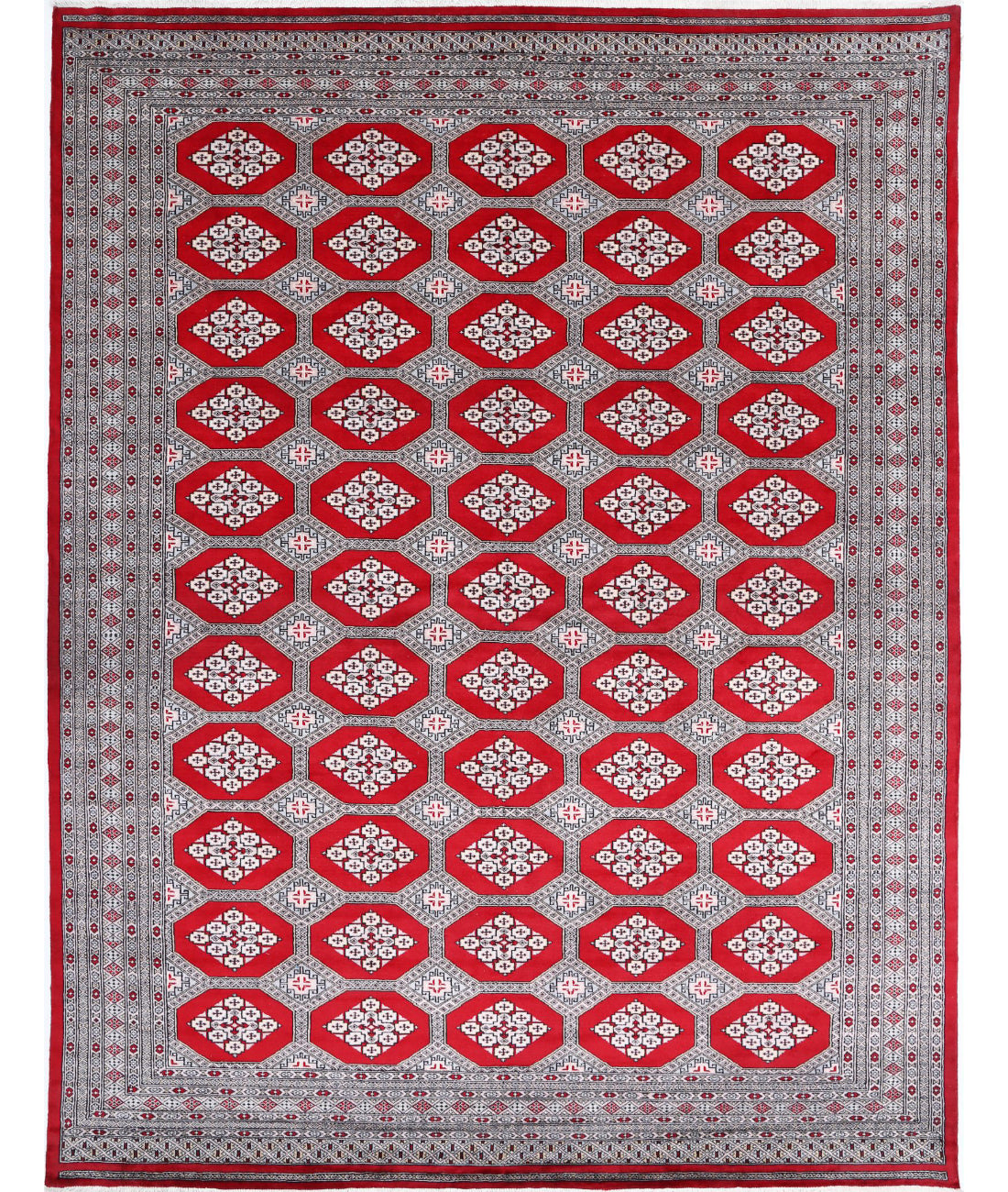 Hand Knotted Tribal Bokhara Wool Rug - 8'11'' x 11'7''