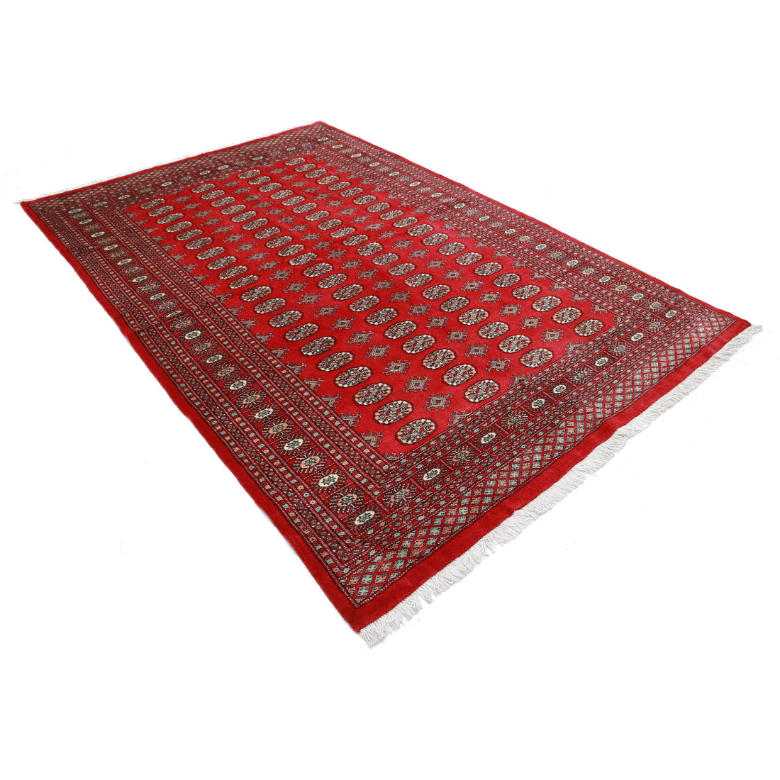 Hand Knotted Tribal Bokhara Wool Rug - 6'0'' x 8'10''