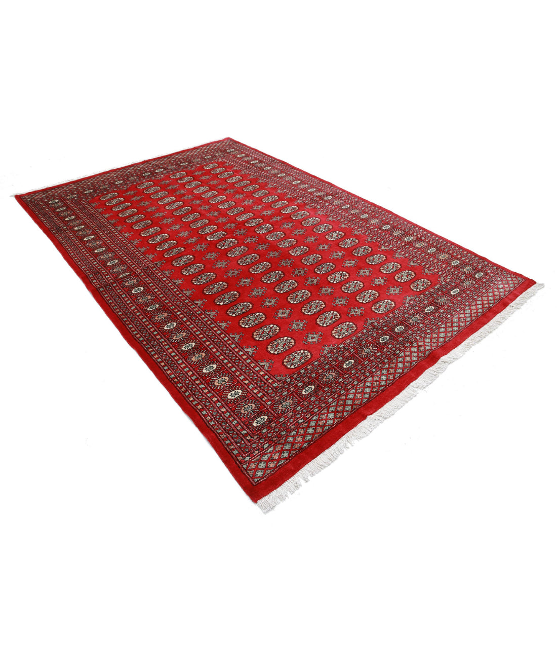 Hand Knotted Tribal Bokhara Wool Rug - 6'0'' x 8'10''