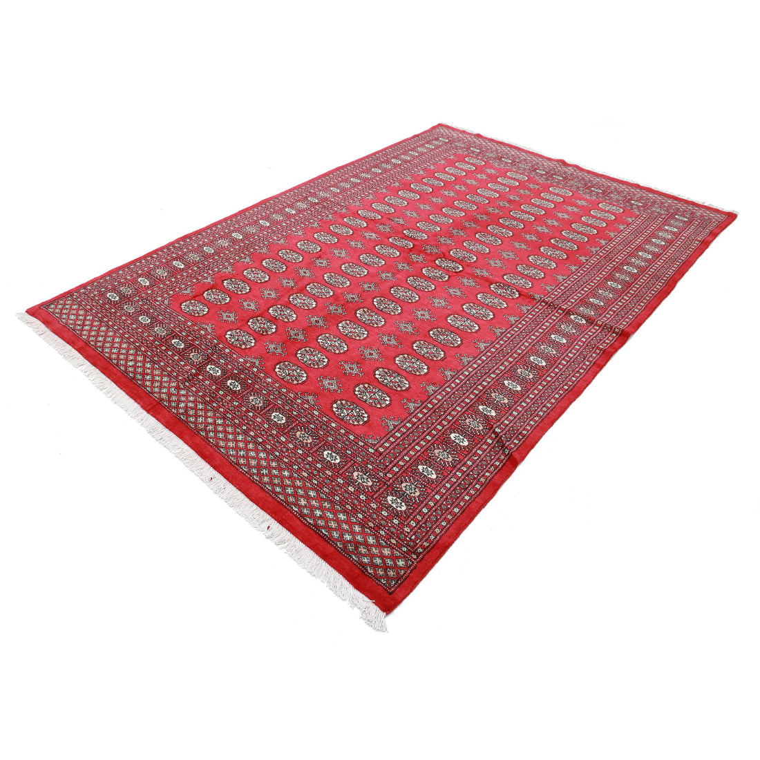 Hand Knotted Tribal Bokhara Wool Rug - 6'0'' x 8'10''