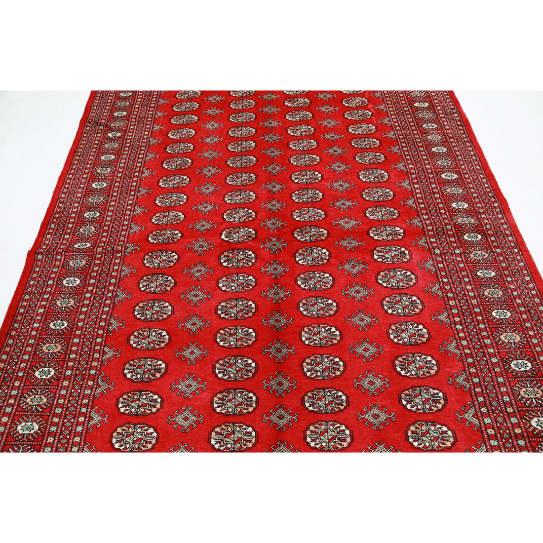 Hand Knotted Tribal Bokhara Wool Rug - 6'0'' x 8'10''