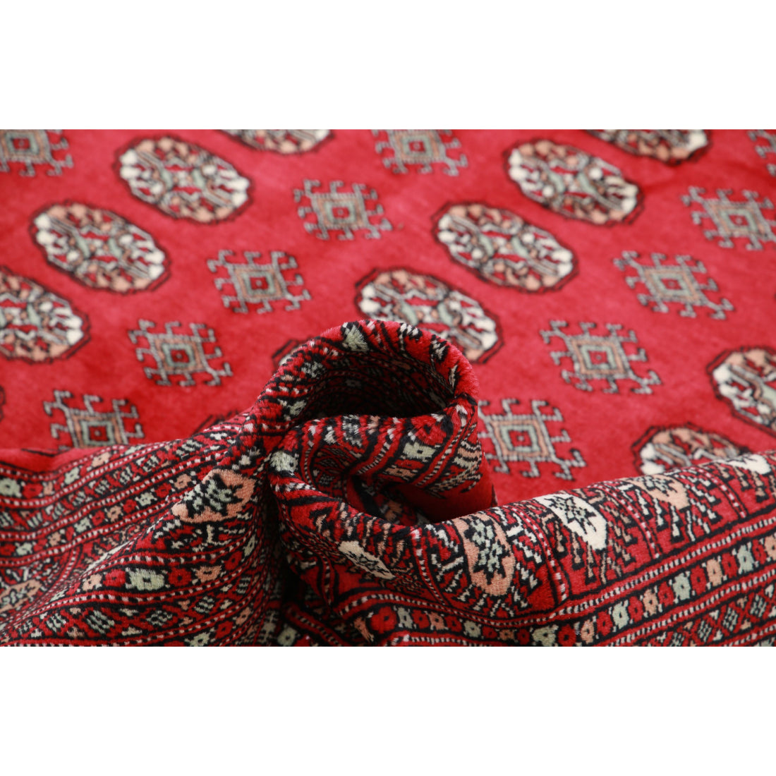 Hand Knotted Tribal Bokhara Wool Rug - 6'0'' x 8'10''