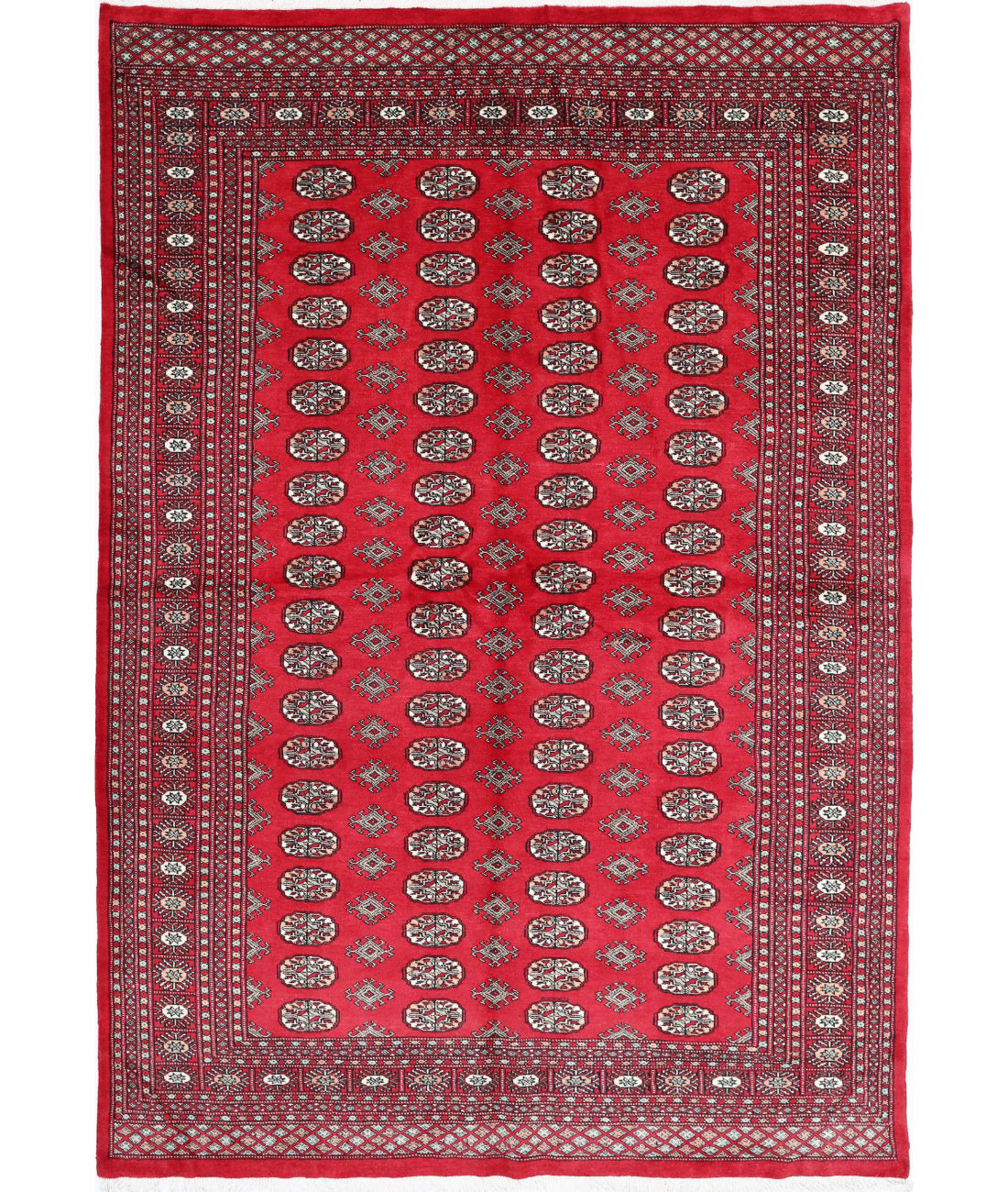 Hand Knotted Tribal Bokhara Wool Rug - 6'0'' x 8'10''
