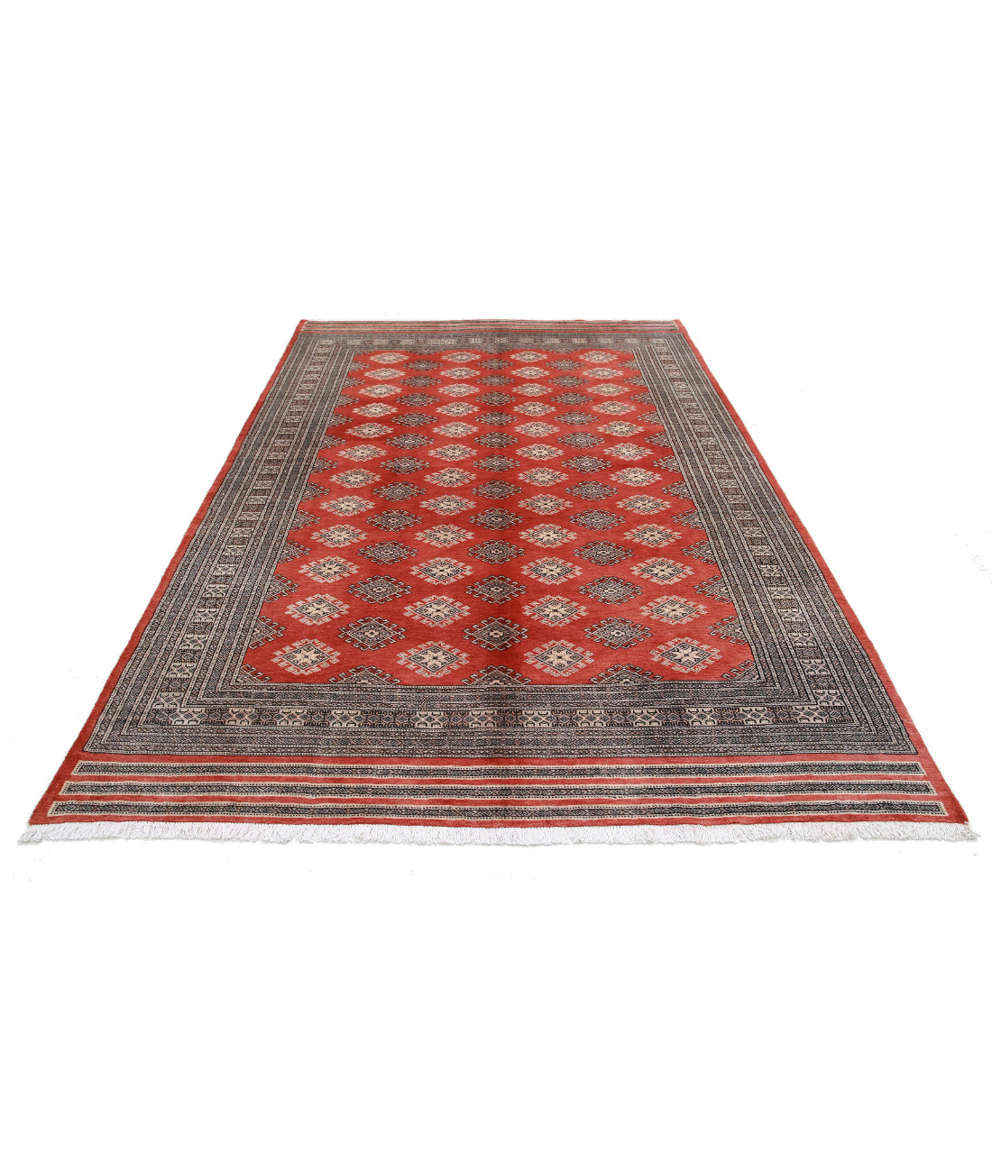 Hand Knotted Tribal Bokhara Wool Rug - 6'6'' x 10'0'' 6'6'' x 10'0'' (195 X 300) / Rust / Taupe