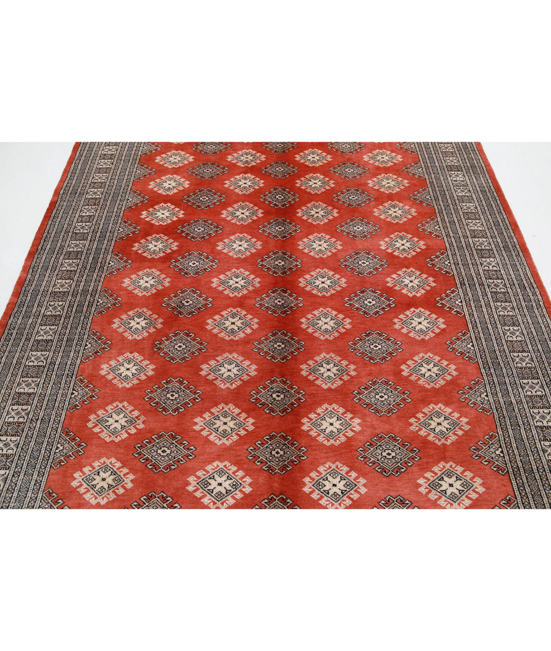 Hand Knotted Tribal Bokhara Wool Rug - 6'6'' x 10'0'' 6'6'' x 10'0'' (195 X 300) / Rust / Taupe