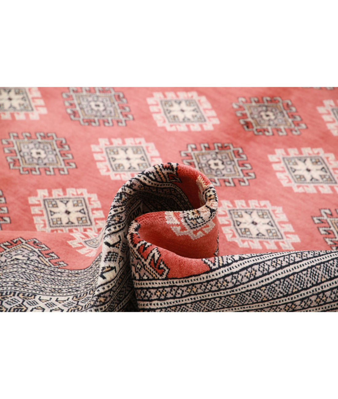 Hand Knotted Tribal Bokhara Wool Rug - 6'6'' x 10'0'' 6'6'' x 10'0'' (195 X 300) / Rust / Taupe