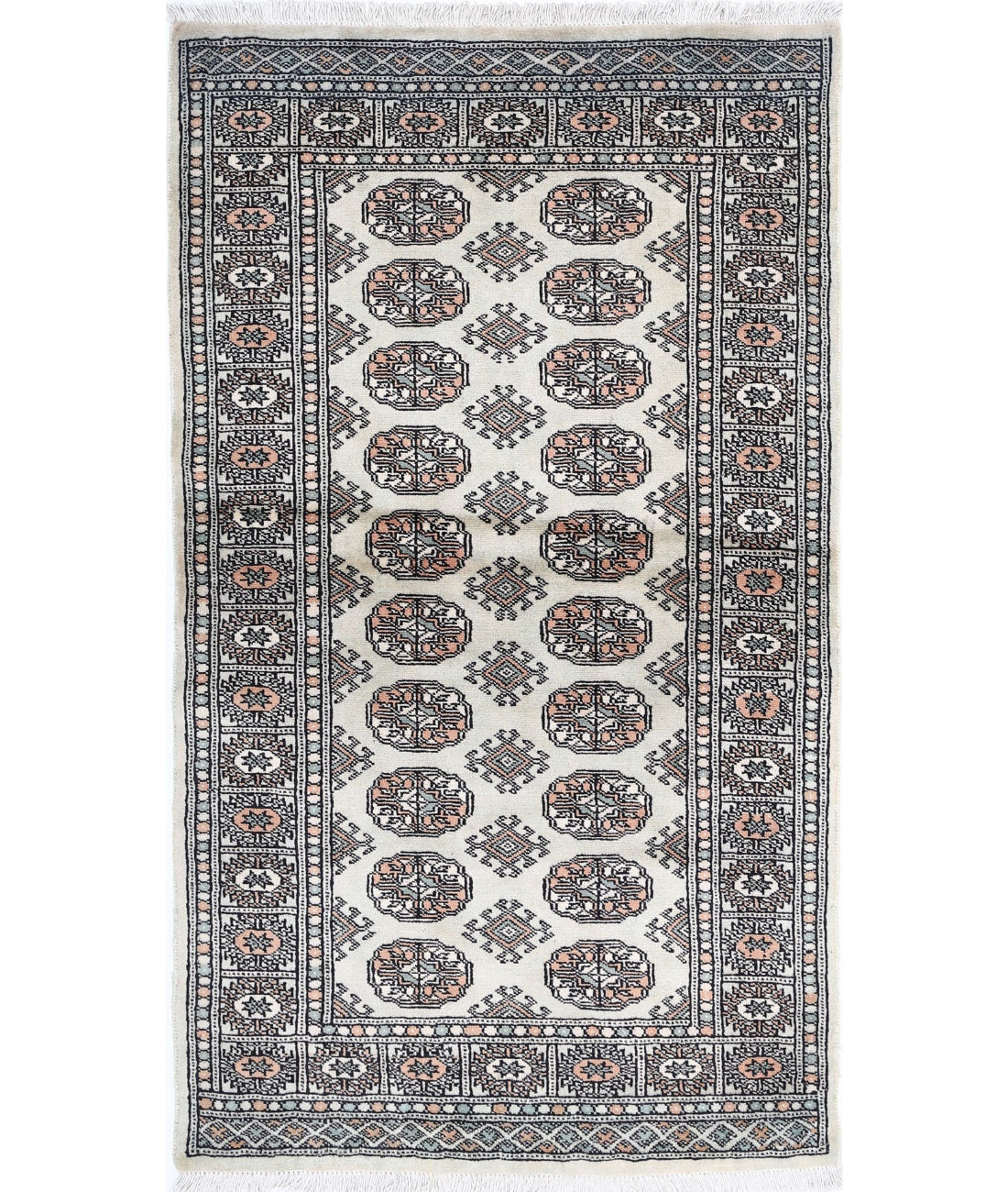 Hand Knotted Tribal Bokhara Wool Rug - 2'11'' x 5'0''