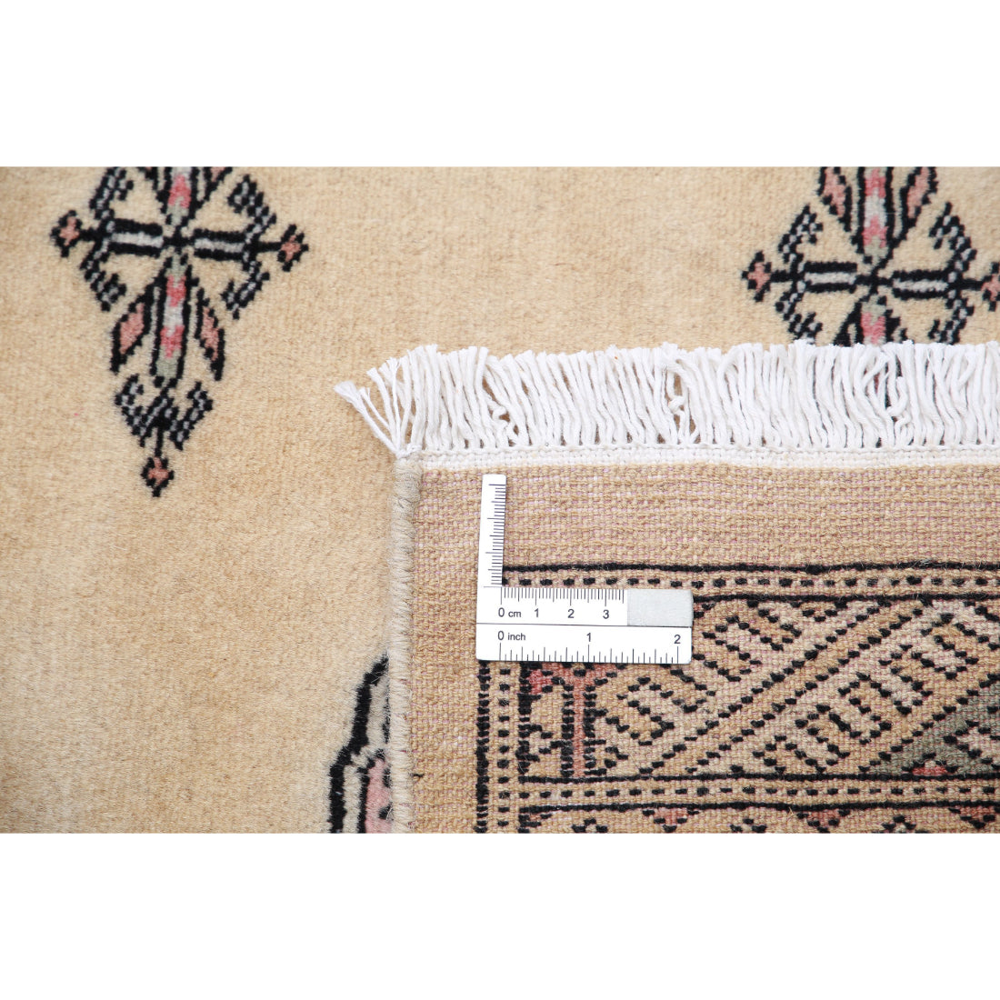 Alfombra tribal de lana Bokhara anudada a mano - 4'1'' x 5'10''