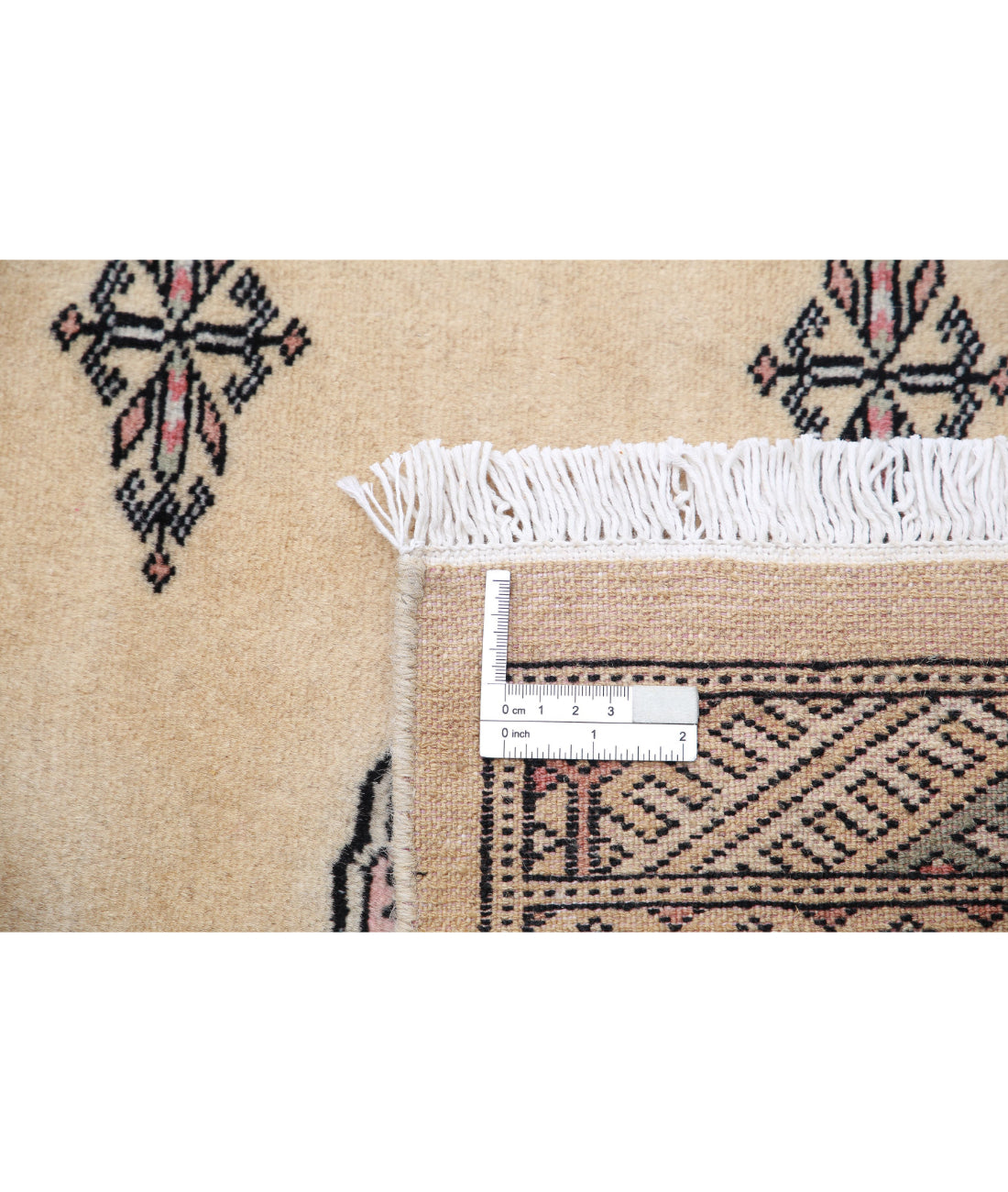 Alfombra tribal de lana Bokhara anudada a mano - 4'1'' x 5'10''