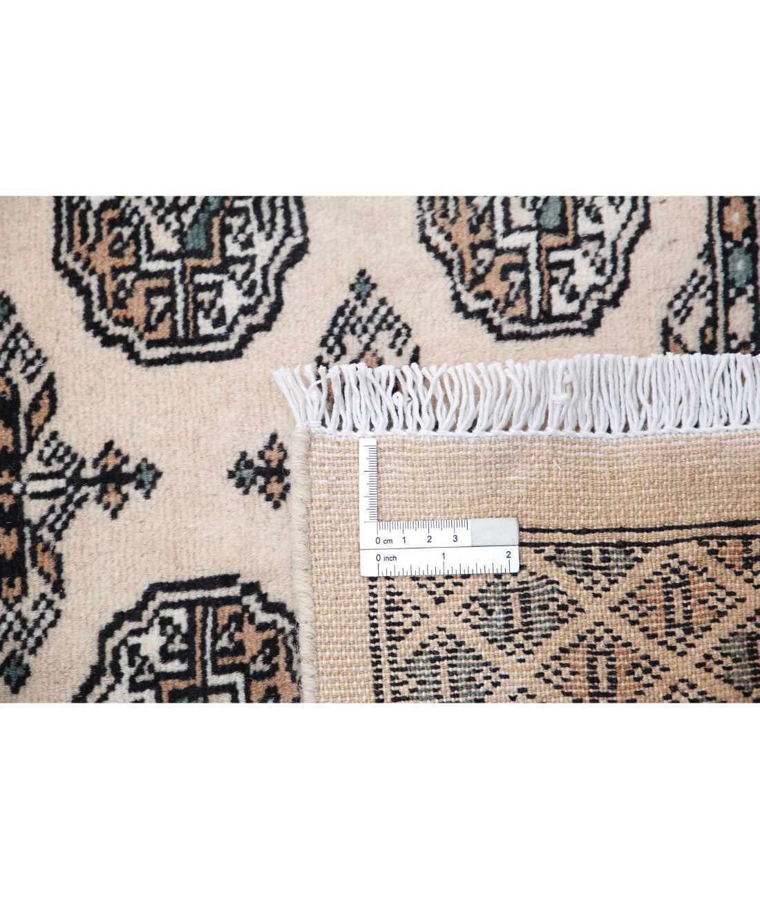 Hand Knotted Tribal Bokhara Wool Rug - 2'6'' x 8'0'' 2'6'' x 8'0'' (75 X 240) / Ivory / Ivory