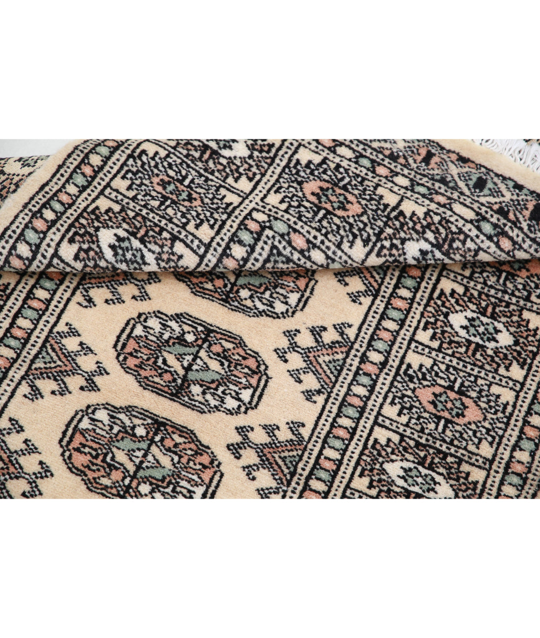 Hand Knotted Tribal Bokhara Wool Rug - 2'0'' x 3'0'' 2'0'' x 3'0'' (60 X 90) / Ivory / Ivory