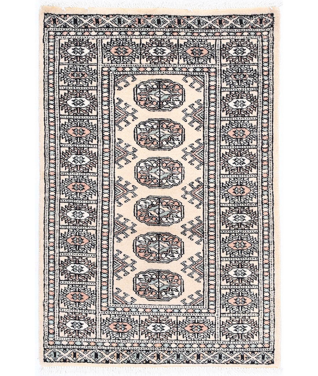 Hand Knotted Tribal Bokhara Wool Rug - 2'0'' x 3'0''