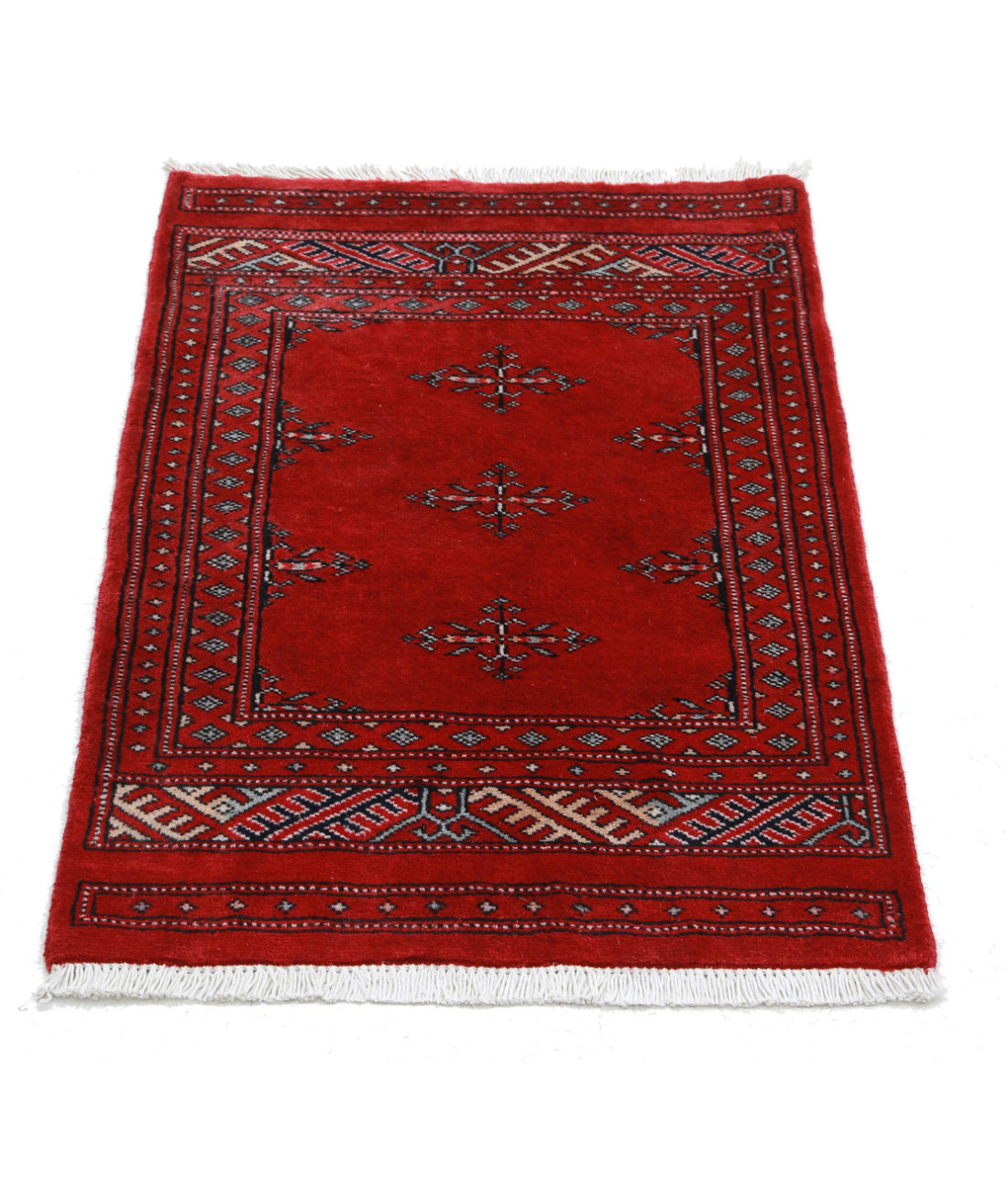 Hand Knotted Tribal Bokhara Wool Rug - 2'1'' x 3'0'' 2'1'' x 3'0'' (63 X 90) / Red / Black