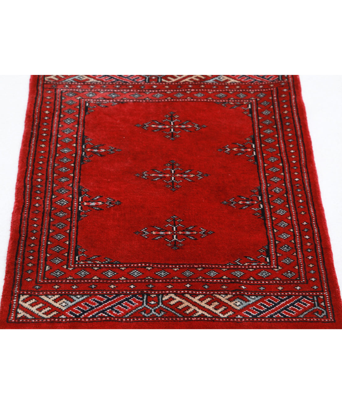 Hand Knotted Tribal Bokhara Wool Rug - 2'1'' x 3'0'' 2'1'' x 3'0'' (63 X 90) / Red / Black