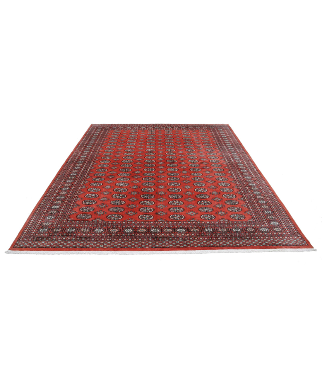 Hand Knotted Tribal Bokhara Wool Rug - 8'1'' x 10'1'' 8'1'' x 10'1'' (243 X 303) / Rust / Ivory