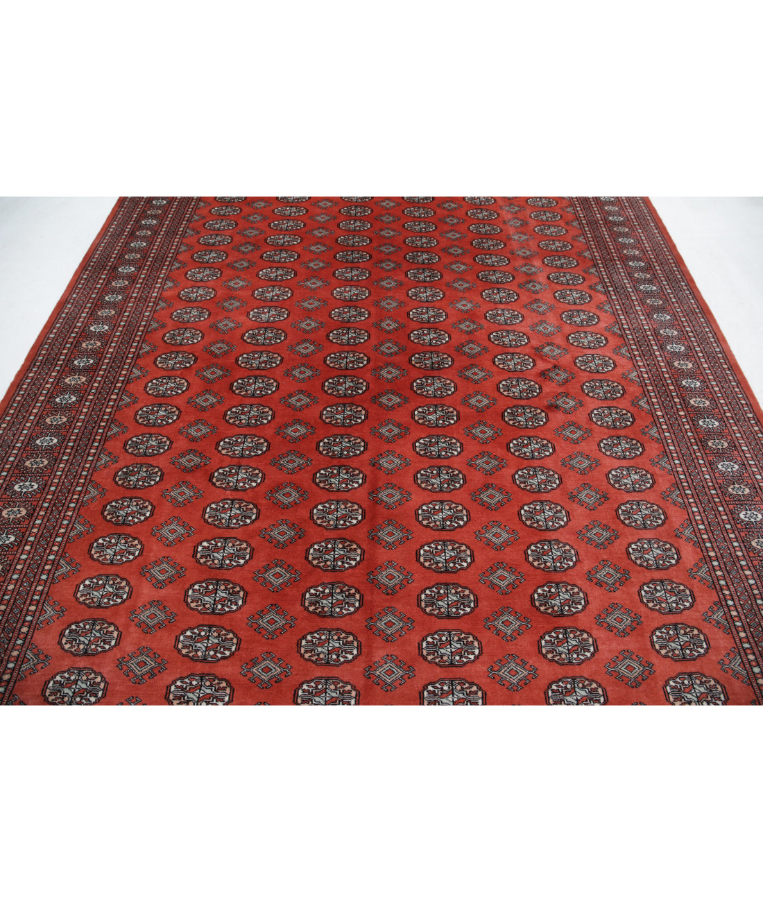 Hand Knotted Tribal Bokhara Wool Rug - 8'1'' x 10'1'' 8'1'' x 10'1'' (243 X 303) / Rust / Ivory