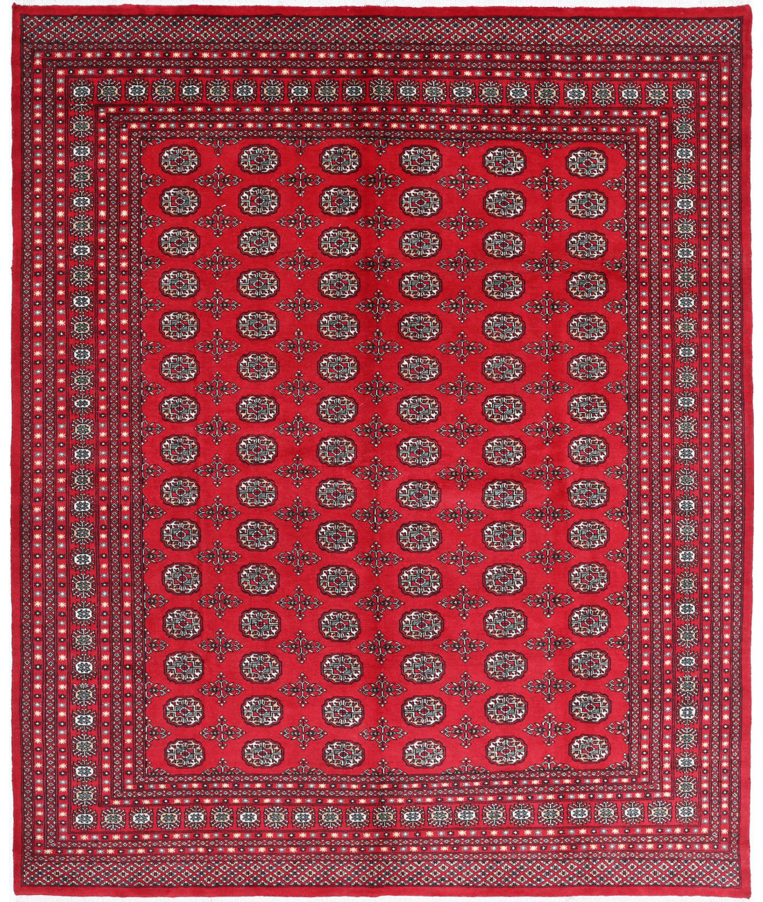 Hand Knotted Tribal Bokhara Wool Rug - 8'1'' x 10'1''