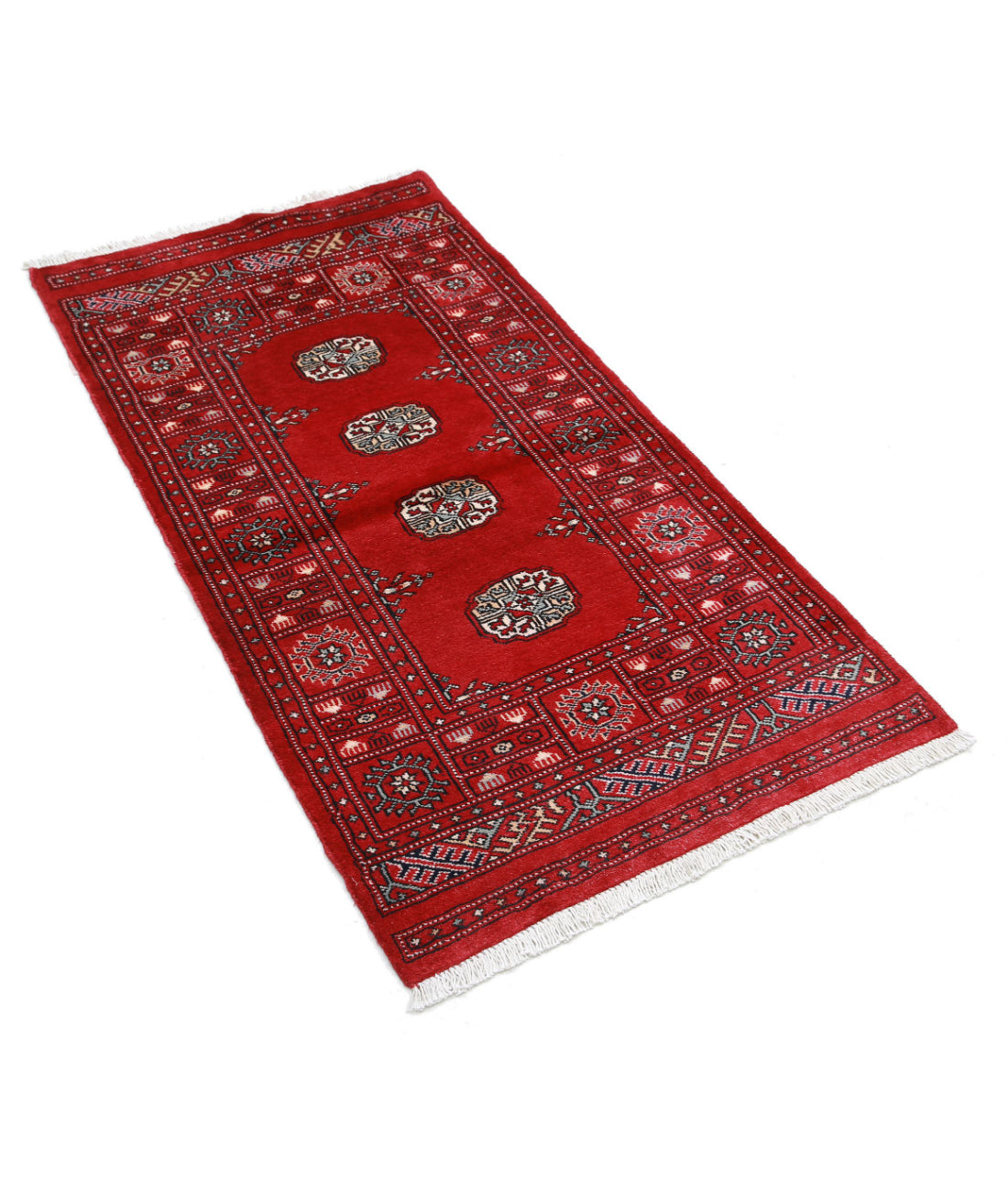 Hand Knotted Tribal Bokhara Wool Rug - 2'6'' x 4'10'' 2'6'' x 4'10'' (75 X 145) / Red / Red